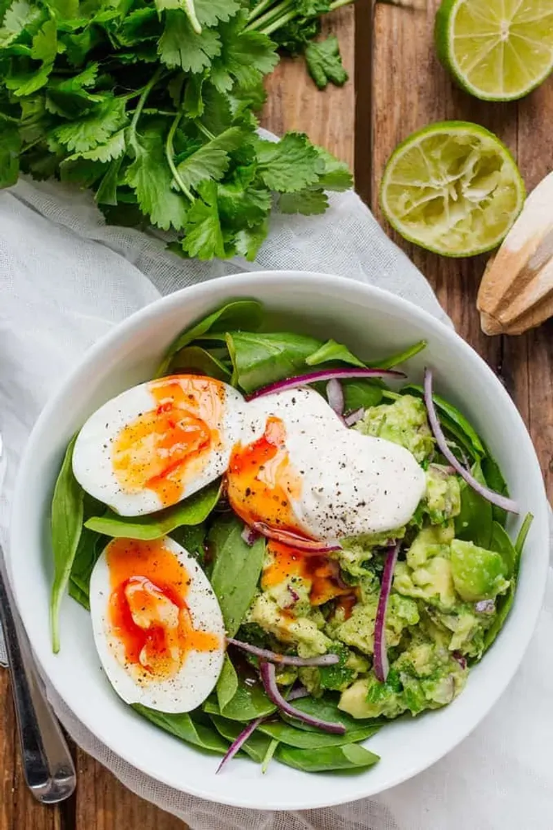 Hard-Boiled Eggs with Veggies and Guac