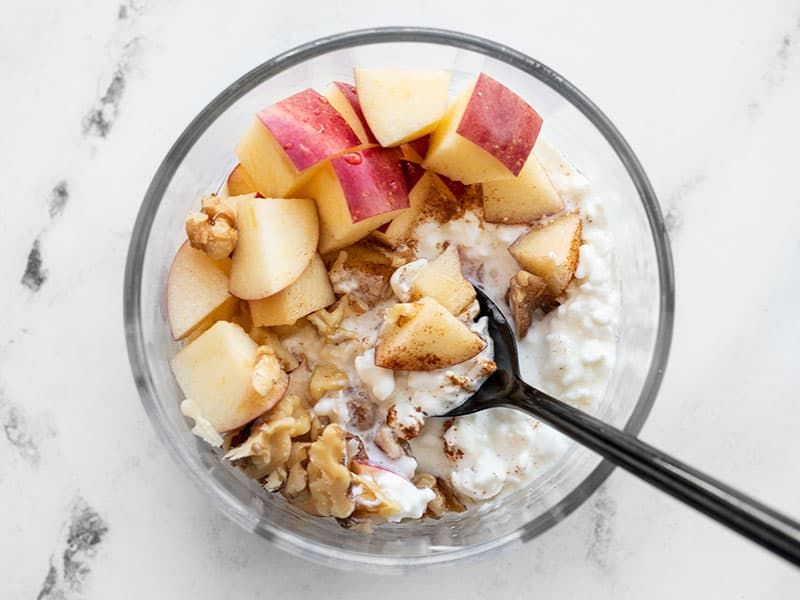 Cottage Cheese Bowl with Nuts and Cinnamon