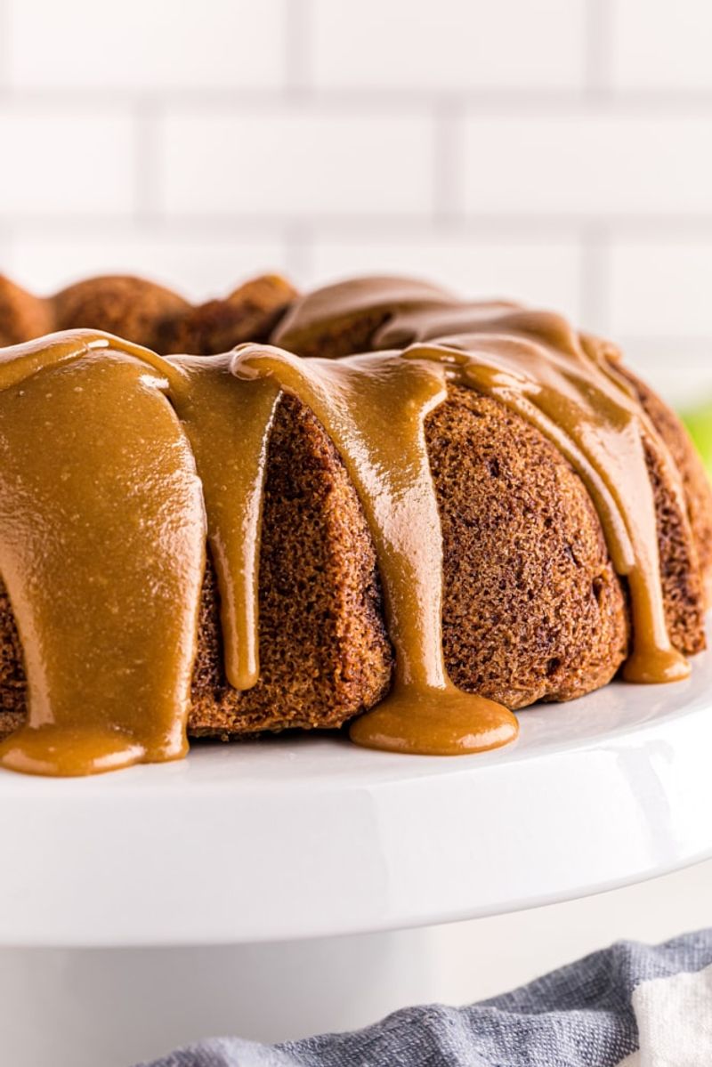 Spiced Applesauce Cake with Brown Sugar Glaze