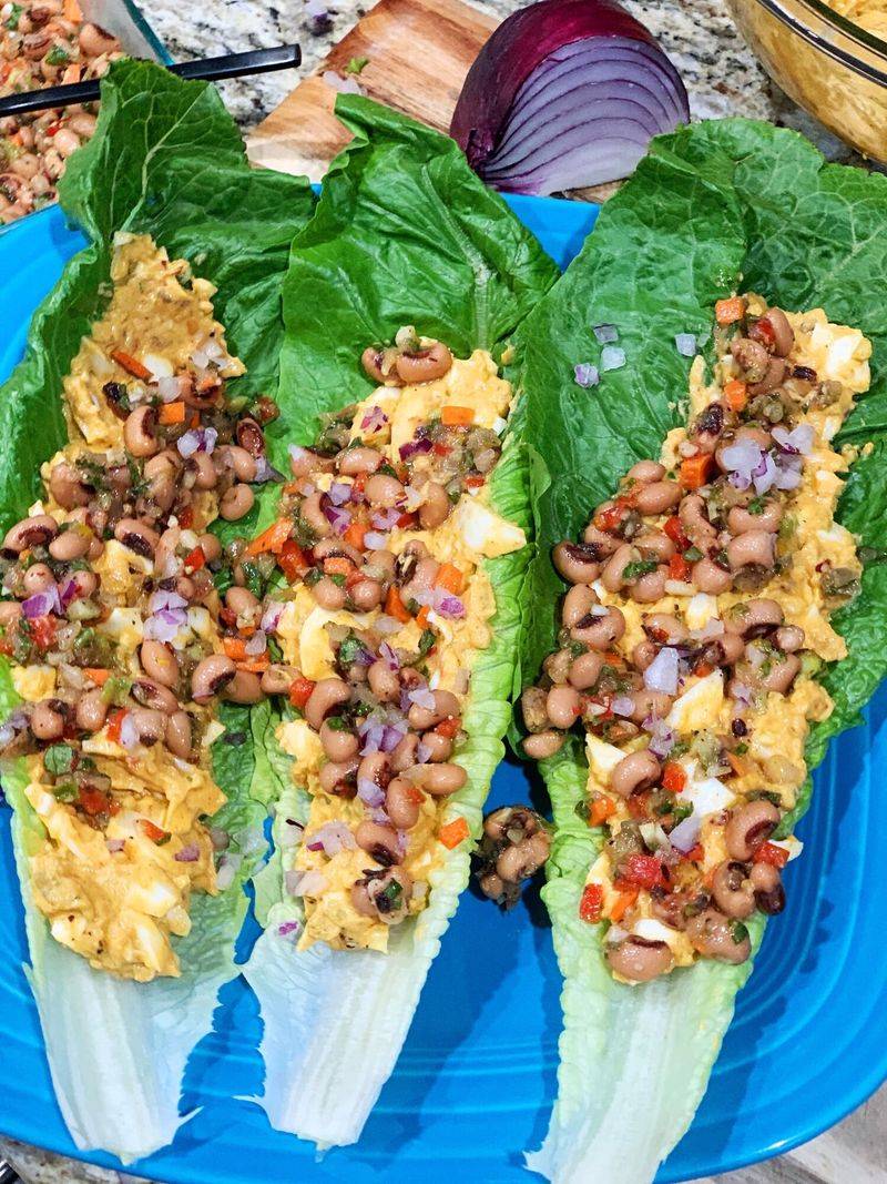 Spicy Egg Salad Lettuce Cups