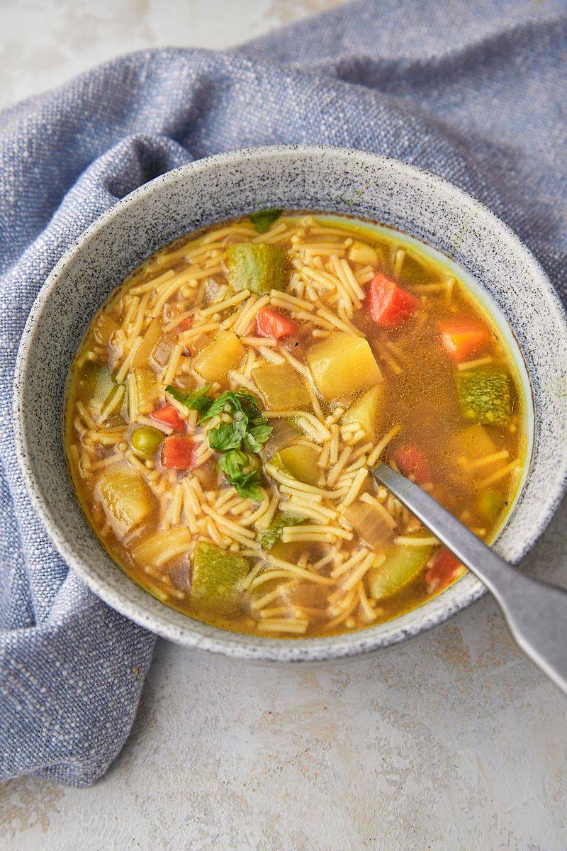 Leftover Roast Veggie Noodle Soup