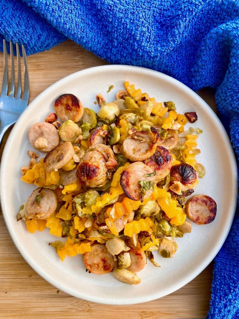 Butternut Squash Zig-Zags + Alfredo Sauce + Chicken Sausage