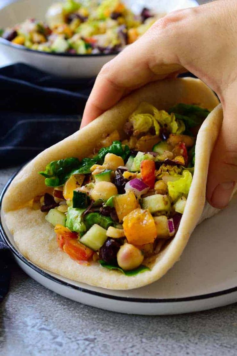 Mediterranean Chickpea Salad Pita