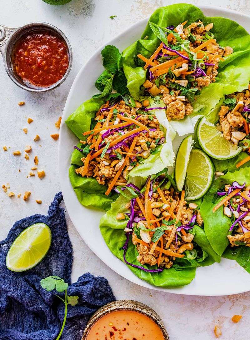 Chicken and Snap Pea Lettuce Wraps