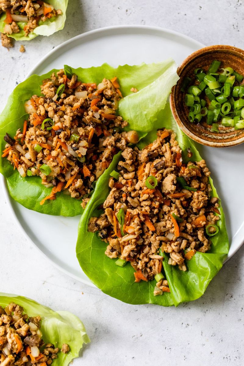 Chicken Lettuce Wraps with Water Chestnuts & Carrots