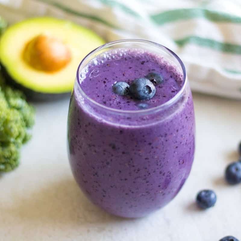 Creamy Avocado Blueberry Smoothie