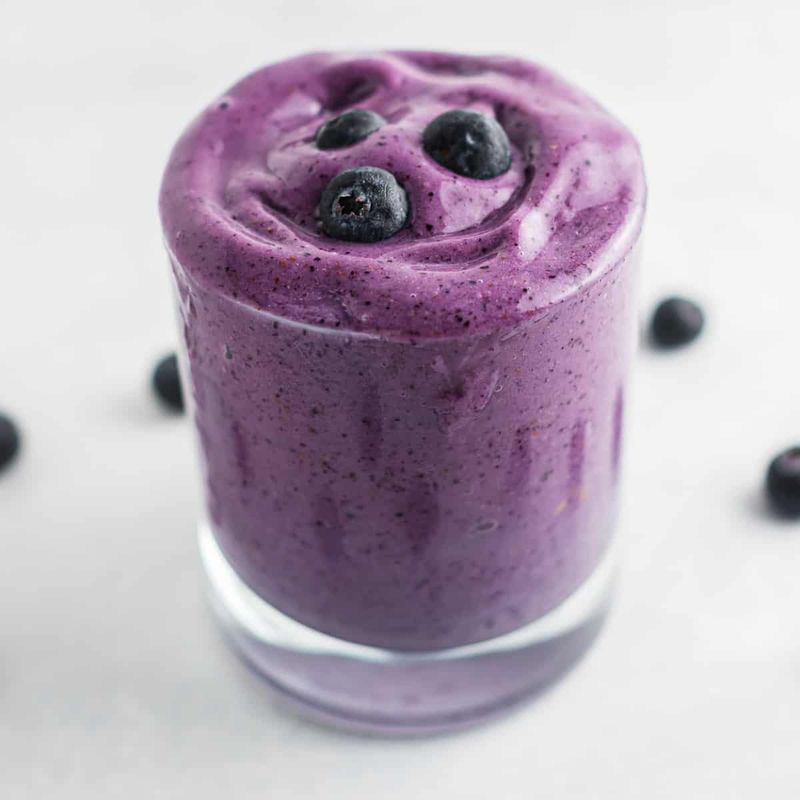 Blueberry Almond Smoothie with Blueberry Muffin Cake