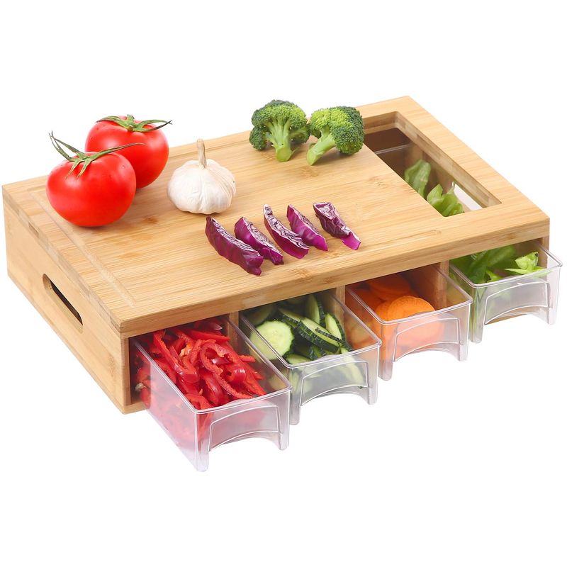Cutting Board with Storage Containers