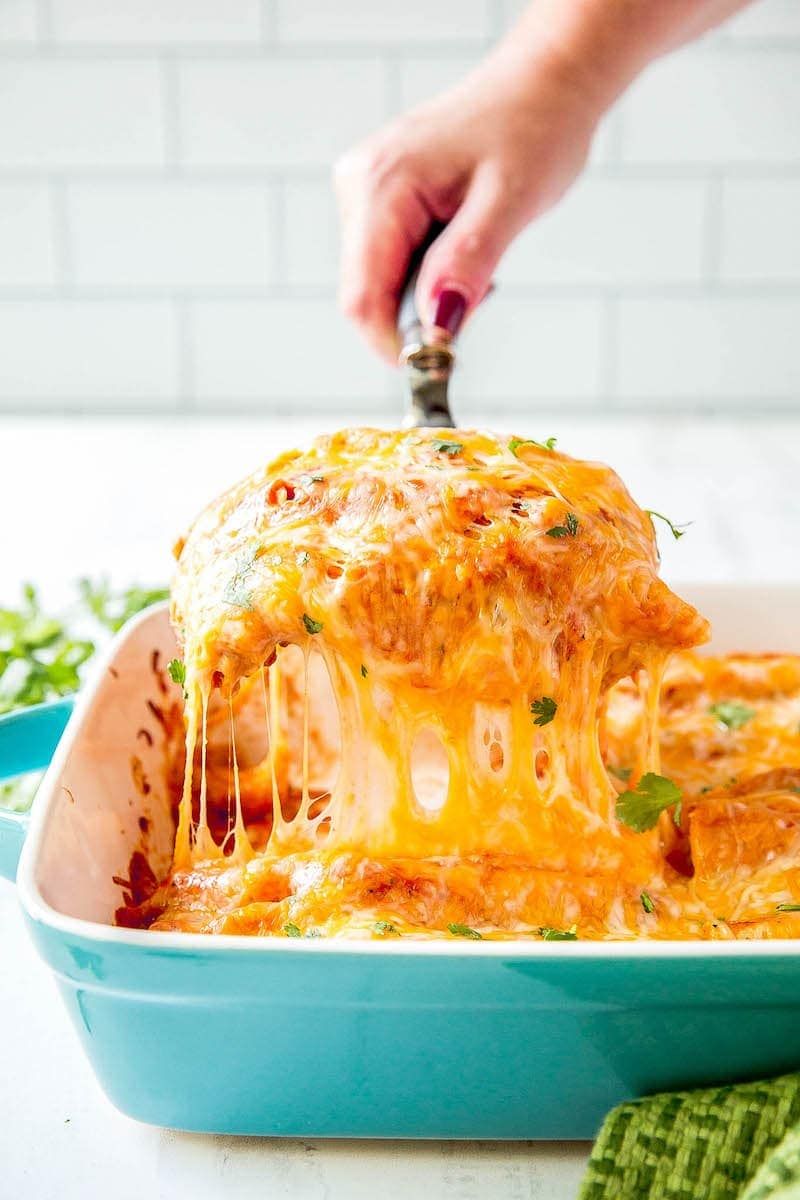 Store-Bought Enchiladas with American Cheese