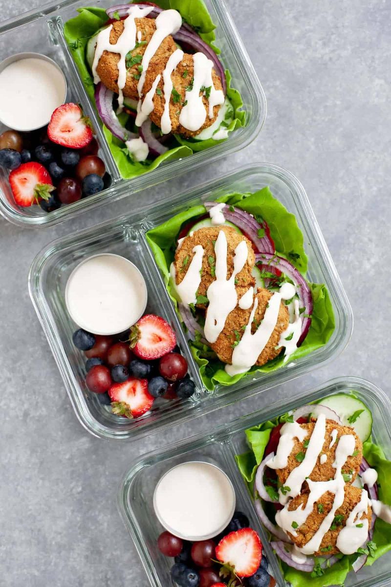 Falafel Over Iceberg Lettuce with No Sauce