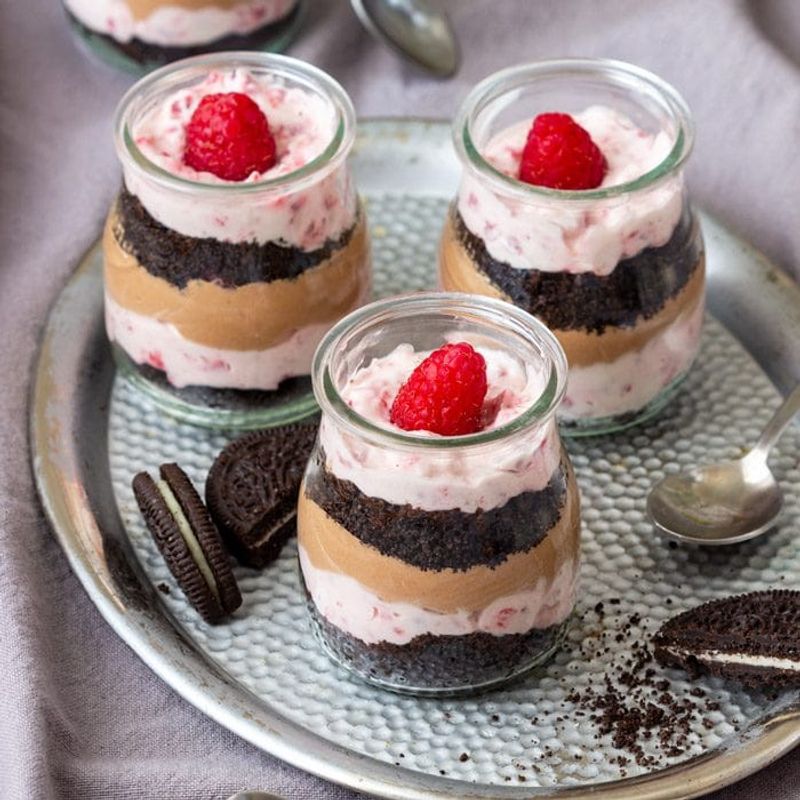 Raspberry Chocolate Mousse Cups