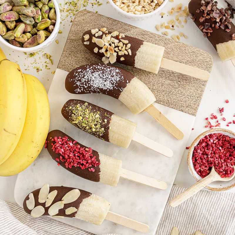 Chocolate Dipped Frozen Bananas