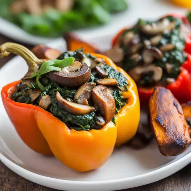 Potato and Spinach Stuffed Bell Peppers