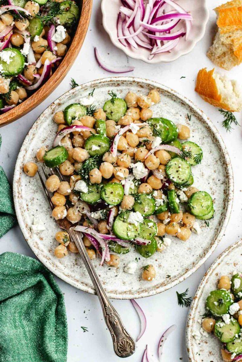 Chickpea & Cucumber Salad with Lemon Dill Dressing