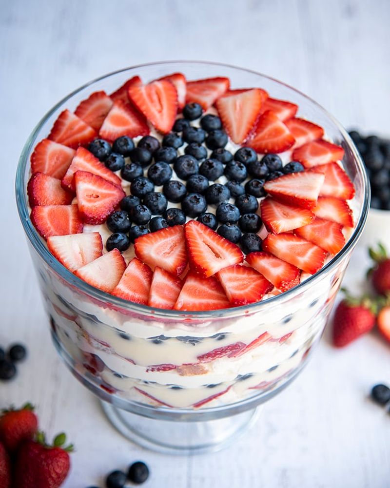 Red, White & Blue Berry Trifle