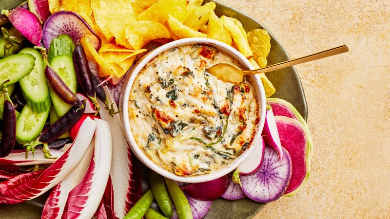 Spinach & Artichoke Dip with Pita Chips
