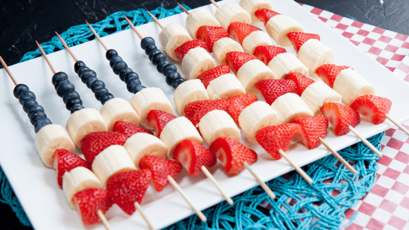 Red, White & Blueberry Fruit Skewers