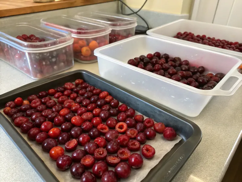 Freeze Cherries for Preserving