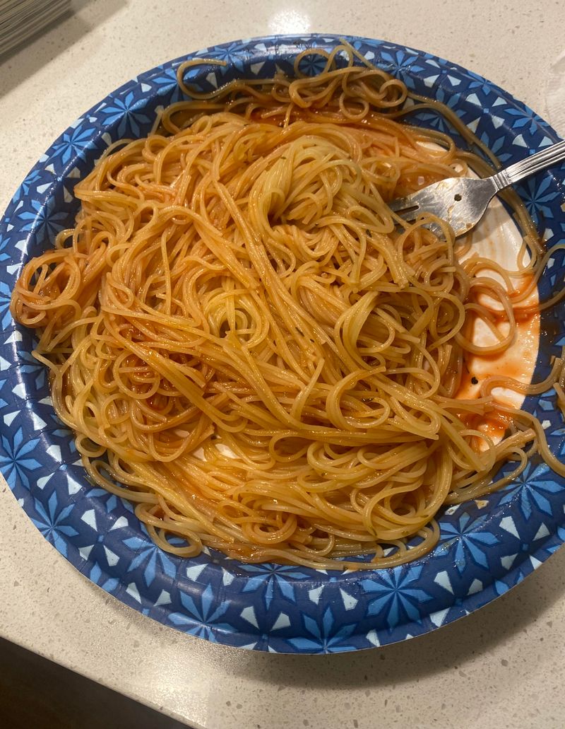 Overcooked Spaghetti with Ketchup