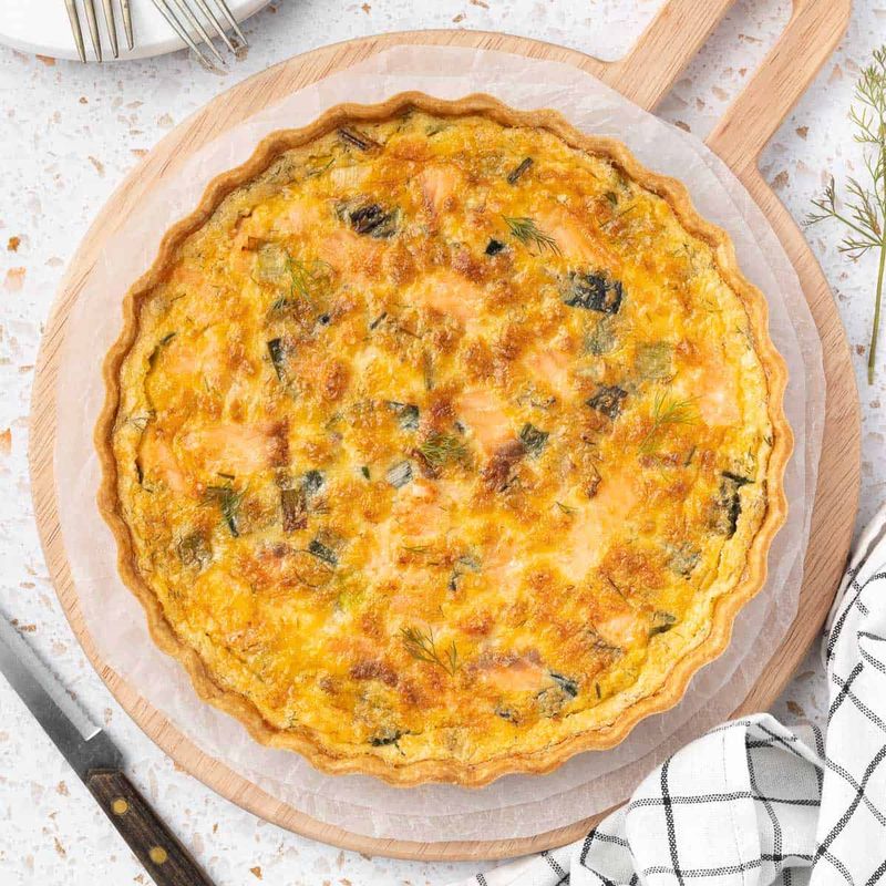 Smoked Salmon & Leek Quiche with Dill Crust