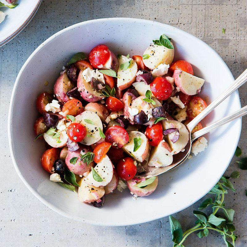 Mediterranean Potato Salad with Olives and Tomatoes