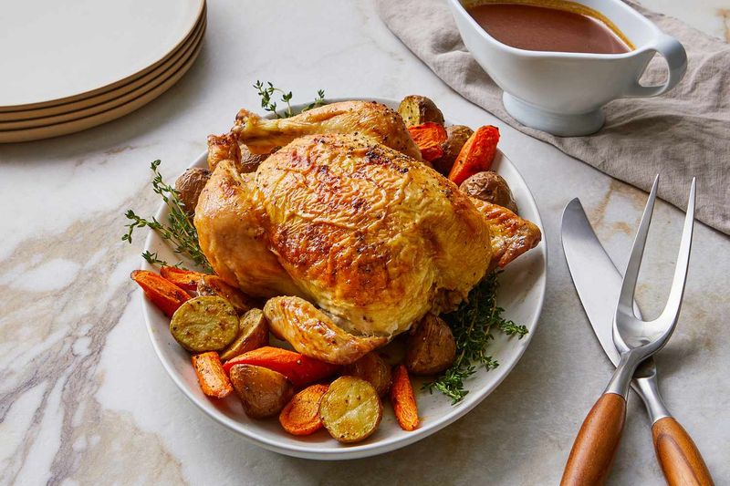 Lemon Herb Roasted Chicken with Garlic Mashed Potatoes