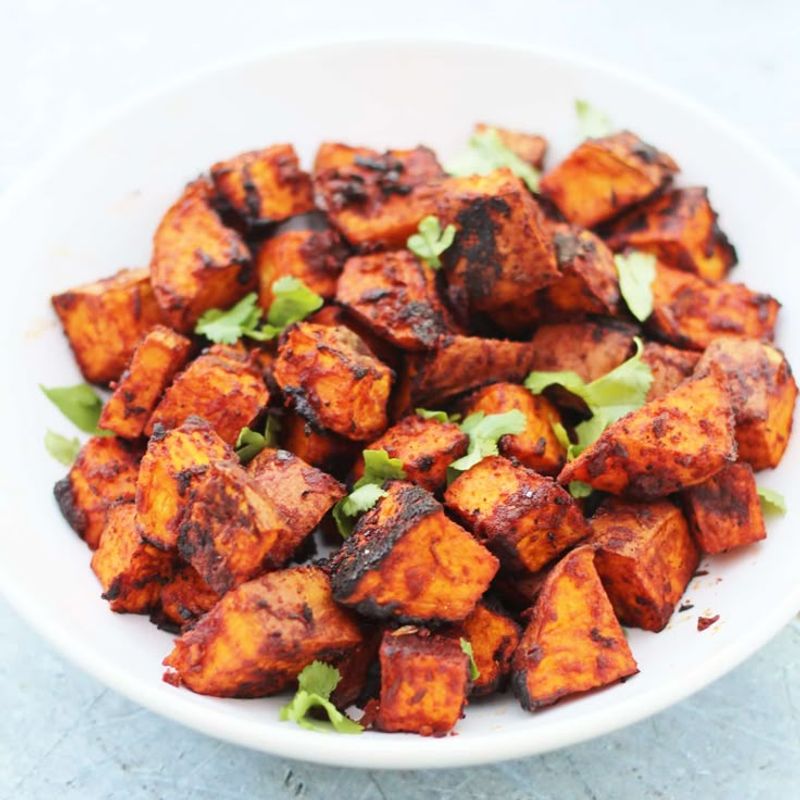 Roasted Sweet Potato Cubes