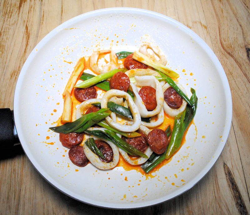 Calamari and Chorizo Skillet