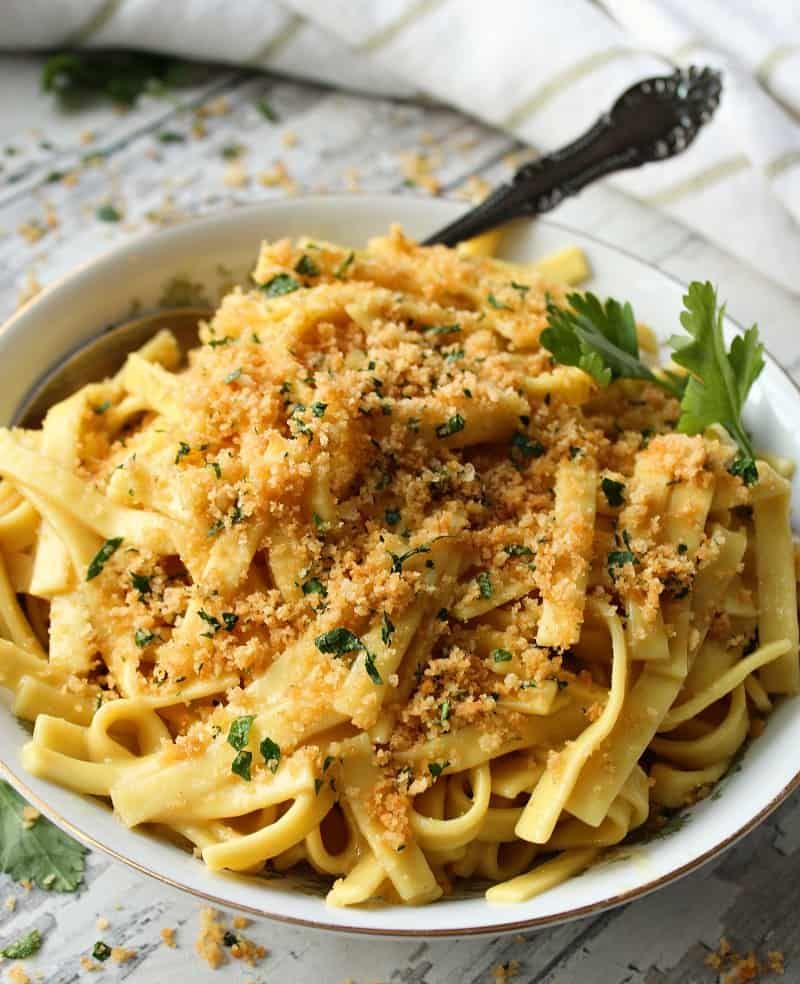 Homemade Egg Noodles with Buttered Crumbs