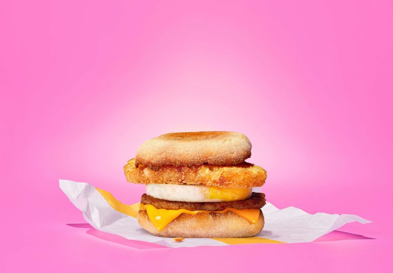 Breakfast Hash Brown Inside a McMuffin