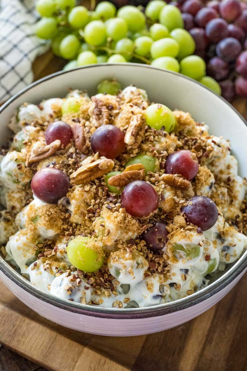 Grape Salad with Brown Sugar and Sour Cream