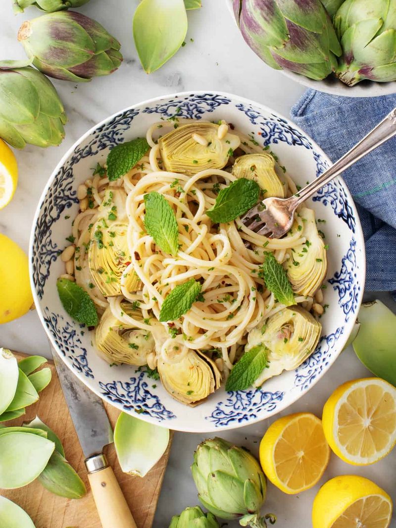 Pasta with Artichokes, Lemon, and Herbs