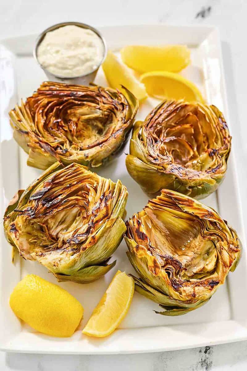 Grilled Artichokes with Lemon Aioli