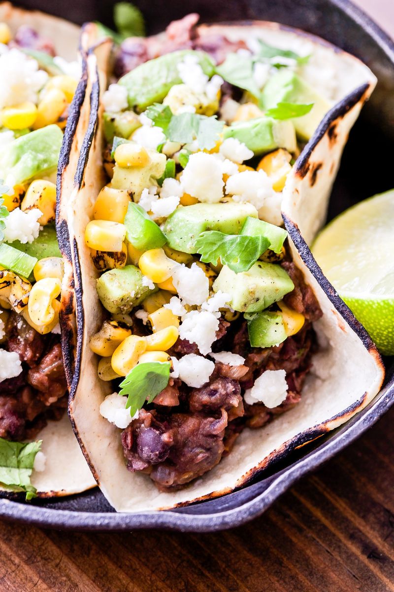 Vegan Tacos with Black Beans & Corn Salsa
