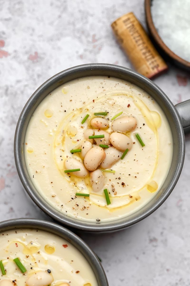 Cauliflower Soup with White Beans