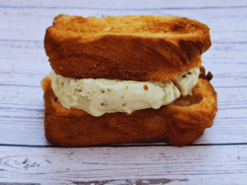 Ice Cream Sandwich with Bread Instead of Cookies