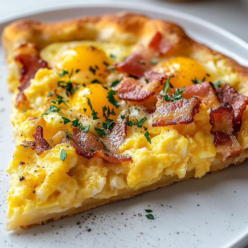 Breakfast Pizza with Eggs and Bacon