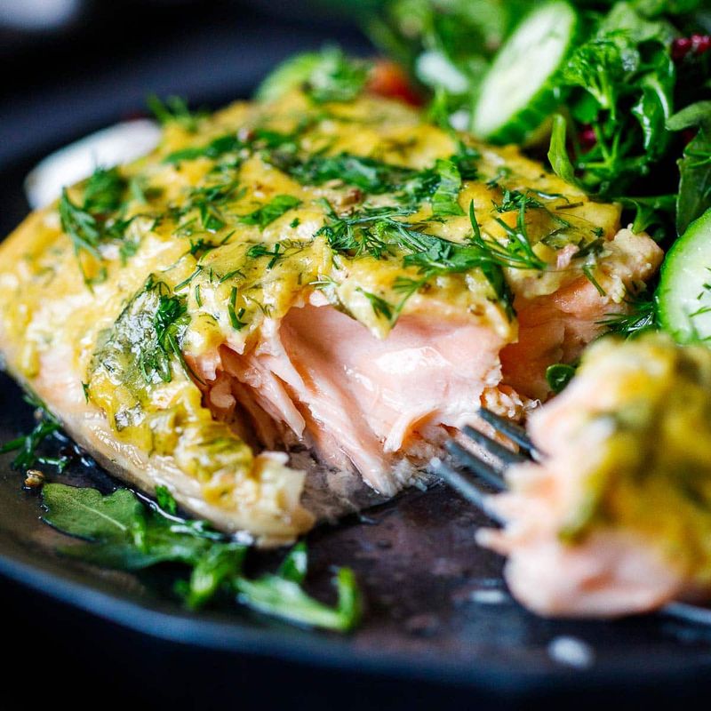 Baked Salmon with Dijon and Herbs
