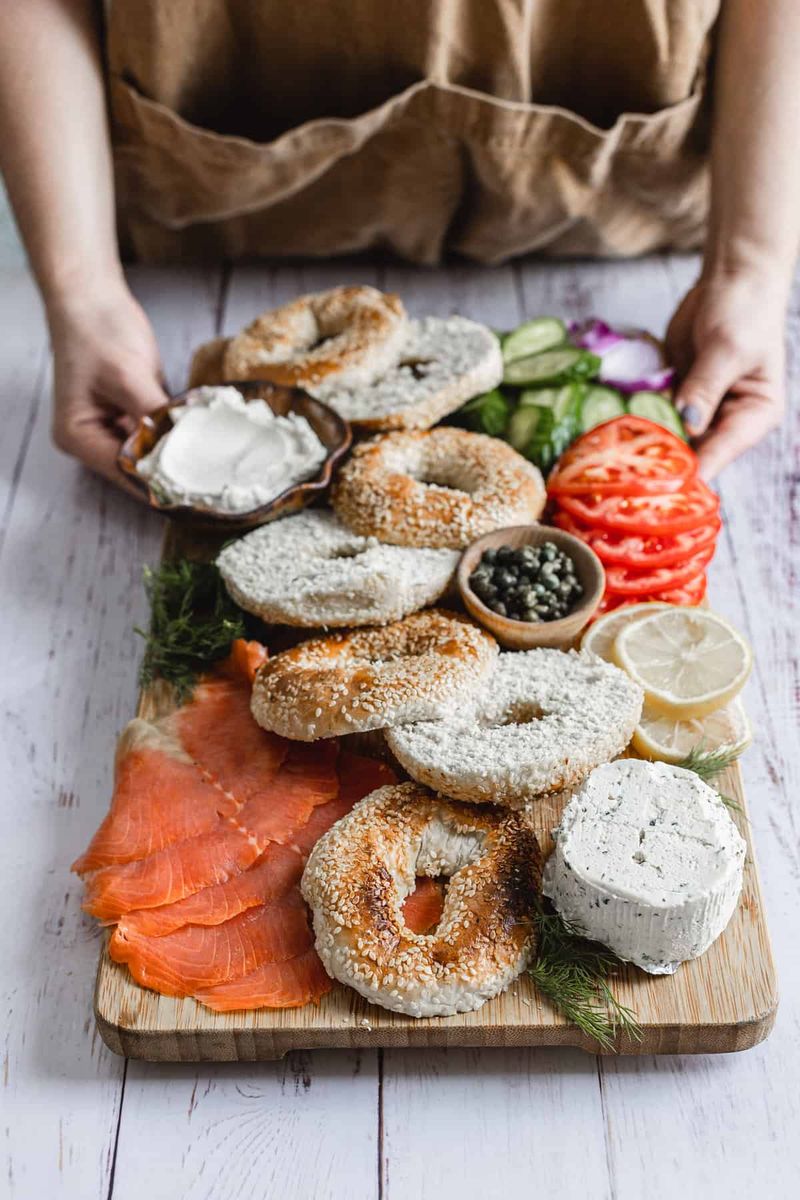 Smoked Salmon & Dill Cream Cheese Bagel Board
