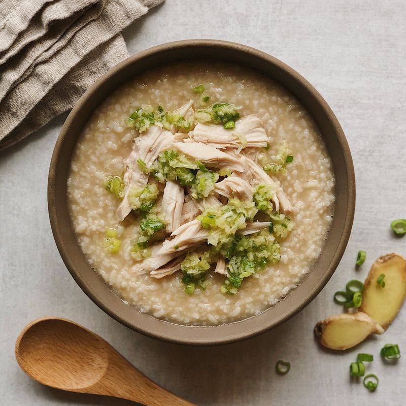 Rice Congee with Ginger and Scallions