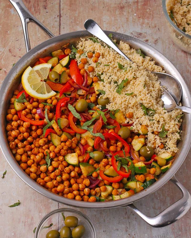 One-Pan Moroccan Chickpeas and Couscous