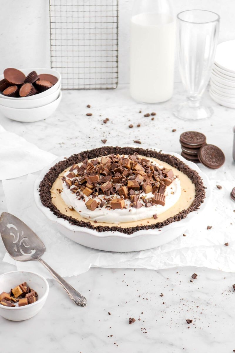 Peanut Butter Cream Pie with Chocolate Cookie Crust