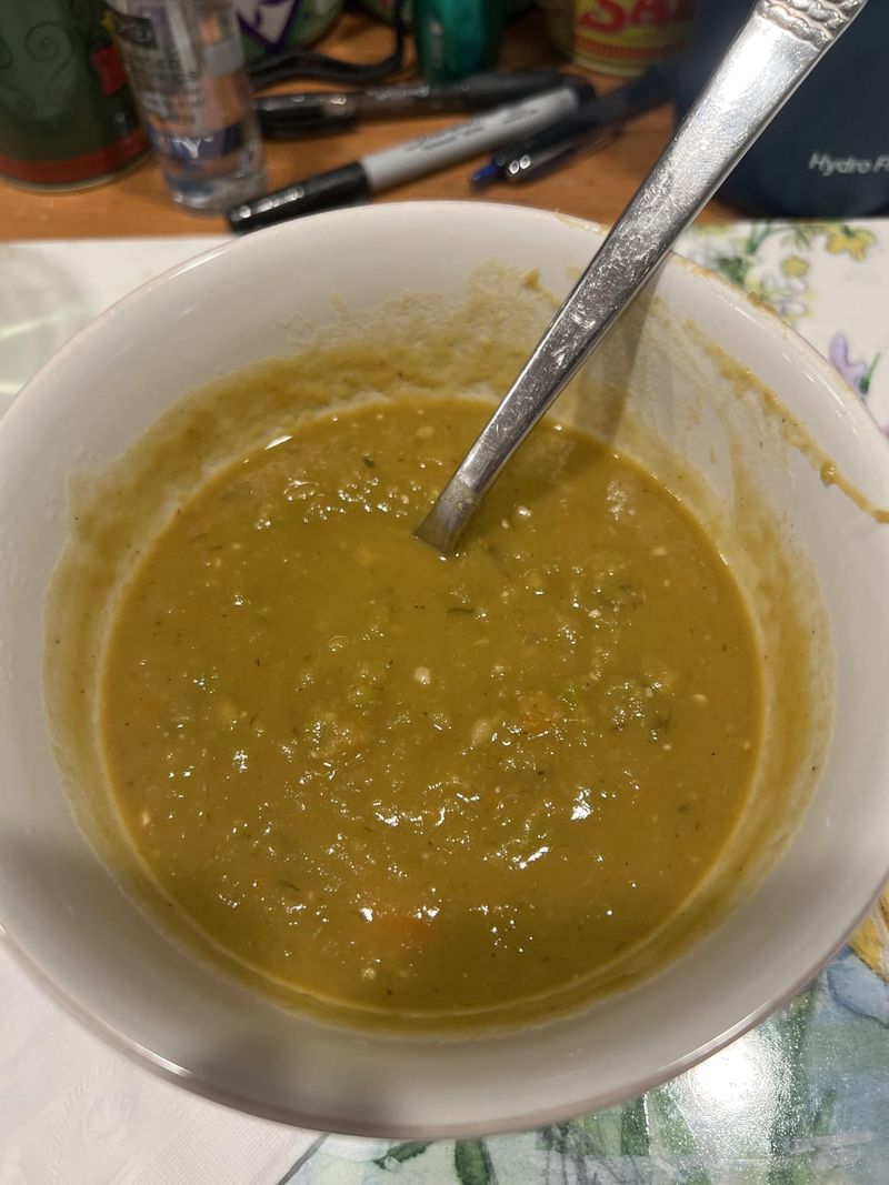 Overcooked Pea Soup
