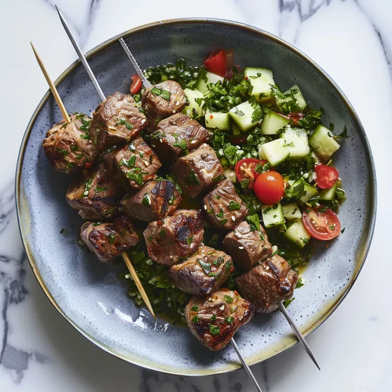 Lamb and Mint Kabobs with Cherry Tomatoes