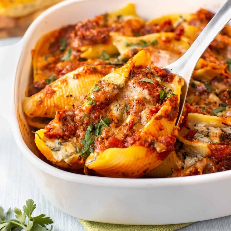 Stuffed Pasta Shells with Homemade Sauce