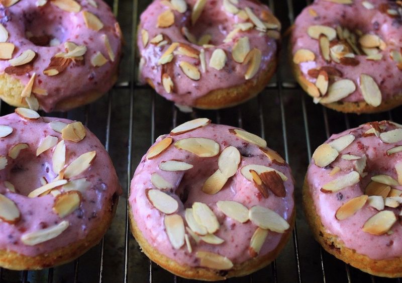 Almond Cherry Donuts