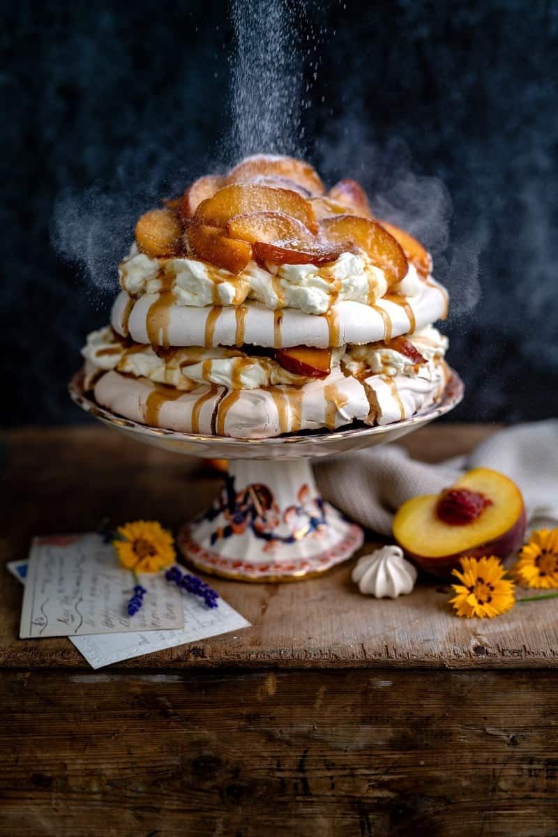 Peaches and Cream Pavlova