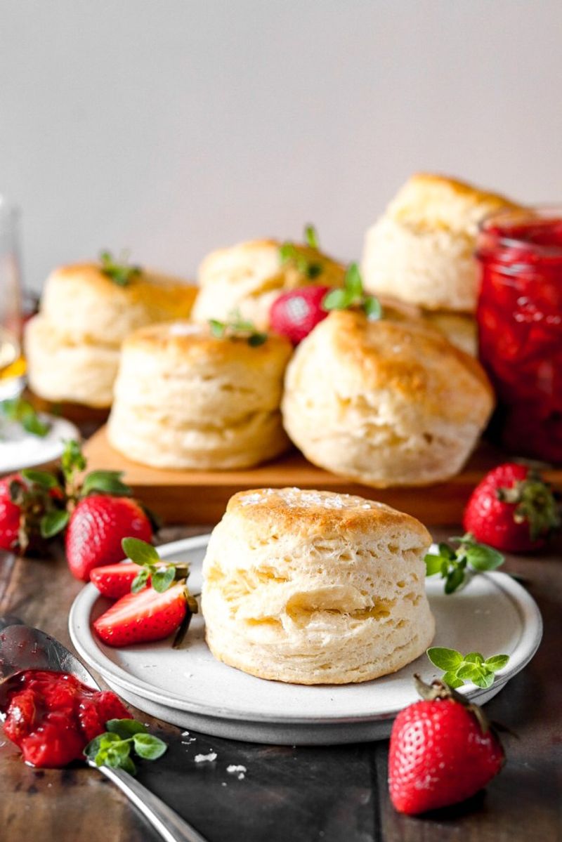 Buttermilk Biscuits with Strawberry Jam & Whipped Butter
