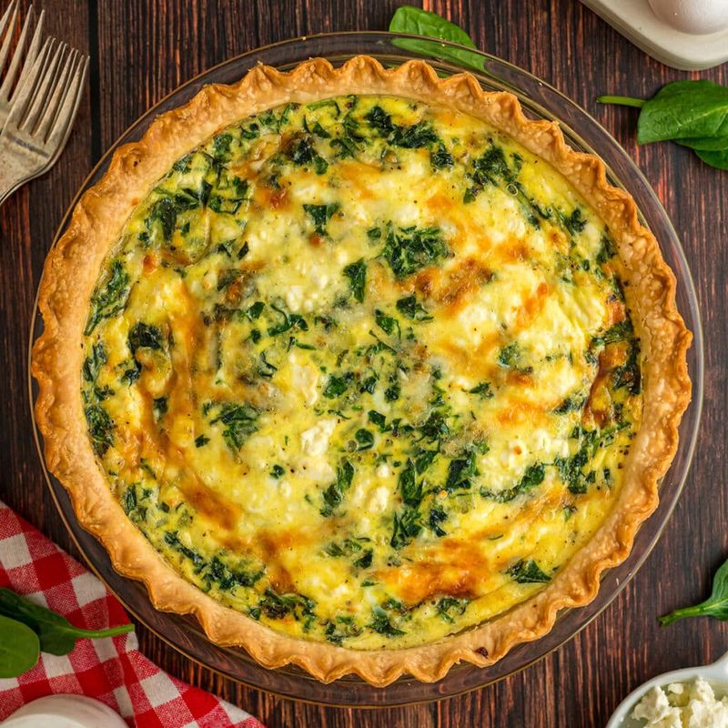 Spinach & Feta Quiche (With Store-Bought Crust)