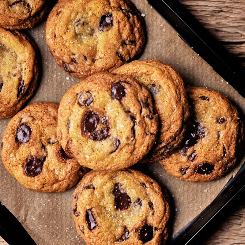 Salted Dark Chocolate Chunk Cookies